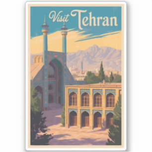 Pegatina Teherán Irán Viajes del Ilustracion del Palacio de