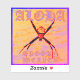 Pegatina Tejedor espeluznante (amarillo), foto flexible