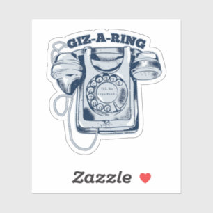 Pegatina Teléfono telefónico de Rotary Azul