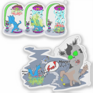 Pegatina Teleportación Syfy Space Boo Cat