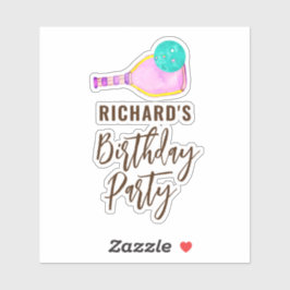 Pegatina Tema acuarela Fiesta de cumpleaños con luz de futb