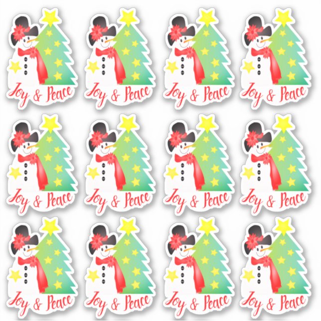 Pegatina Tema artístico de Snowman (Anverso)