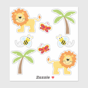 Pegatina Tema de animales de Safari