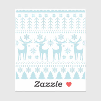 Pegatina Tema del invierno del Arte Popular Azul Ártico