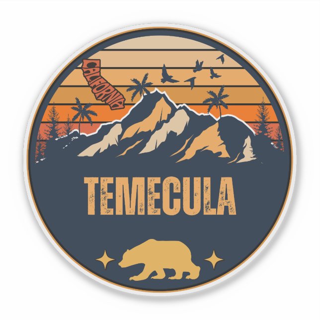 Pegatina Temecula, California (Anverso)