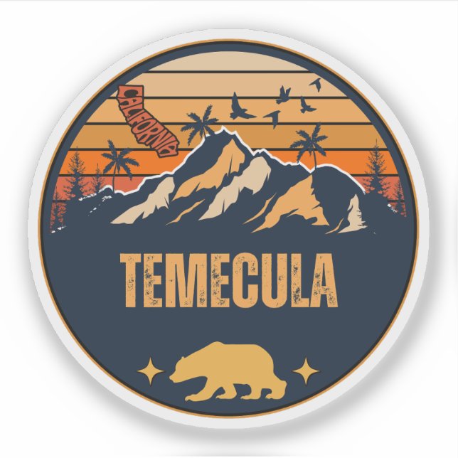 Pegatina Temecula, California (Anverso)