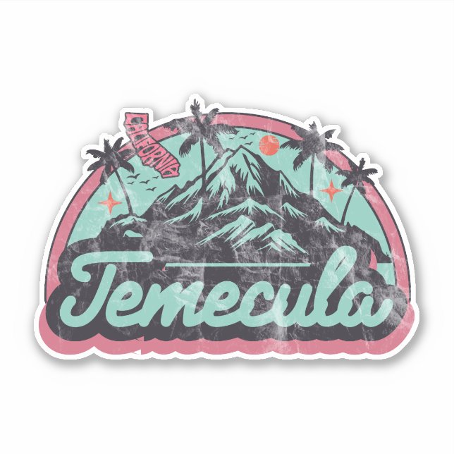 Pegatina Temecula, California (Anverso)