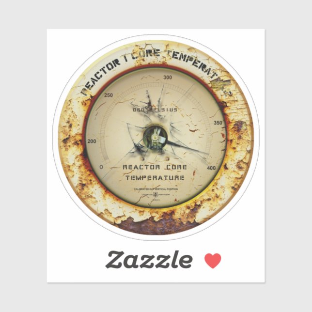 Pegatina Temperatura Central Del Reactor Nuclear Anticipada (Hoja)