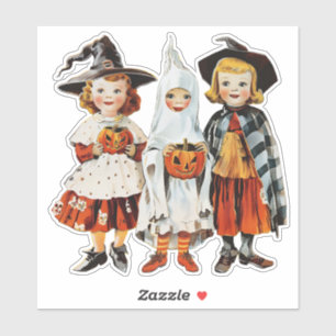 Pegatina Temporada de fantasía de Halloween Retro