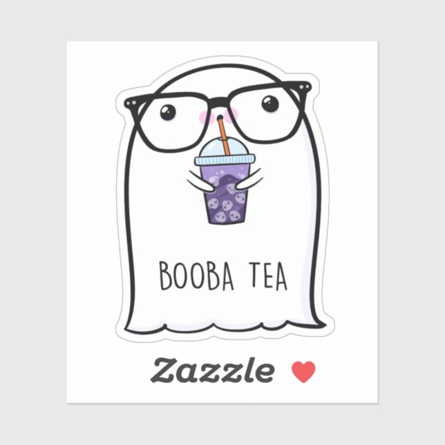 Pegatina Temporada otoño de otoño de arte Ghost Cute Hallow (Hoja)