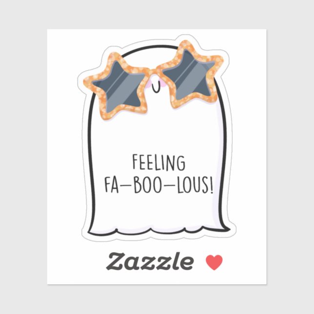 Pegatina Temporada otoño de otoño de arte Ghost Cute Hallow (Hoja)