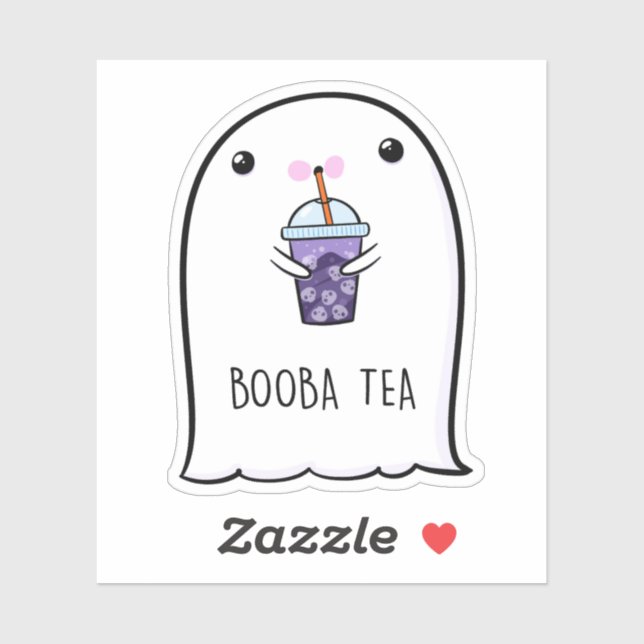 Pegatina Temporada otoño de otoño de arte Ghost Cute Hallow (Hoja)