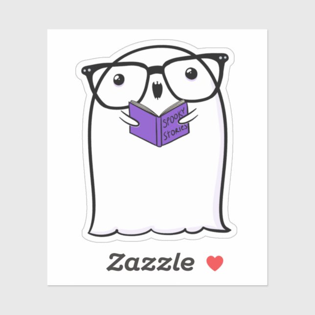 Pegatina Temporada otoño de otoño de arte Ghost Cute Hallow (Hoja)