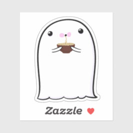 Pegatina Temporada otoño de otoño de arte Ghost Cute Hallow