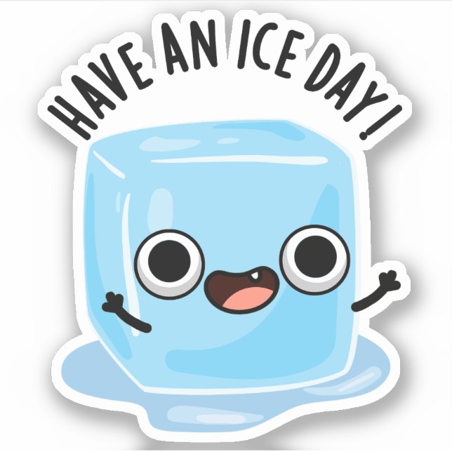 Pegatina Ten Un Ice Day Funny Ice Cube Pun (Anverso)