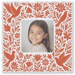 Pegatina Tenango Talavera Otomí Mexicano con Foto