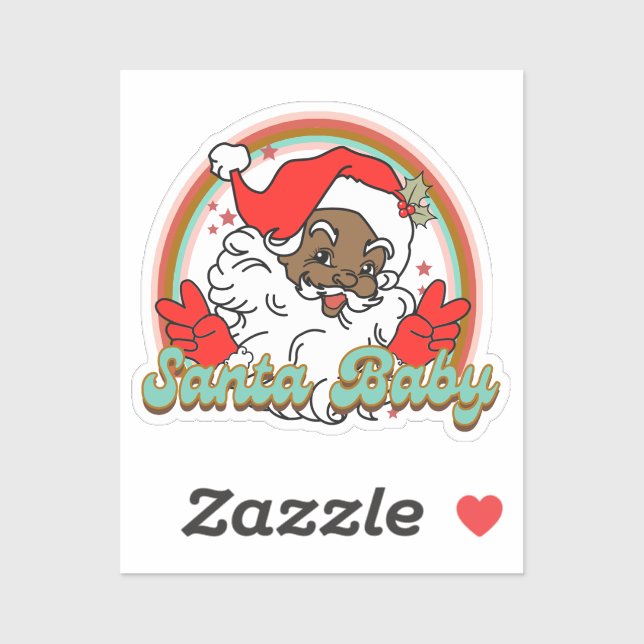 Pegatina Tener un Melanin Navidades Papá Noel negro (Hoja)