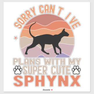 Pegatina Tengo planes con mi gato Sphynx