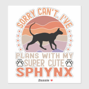 Pegatina Tengo planes con mi gato Sphynx