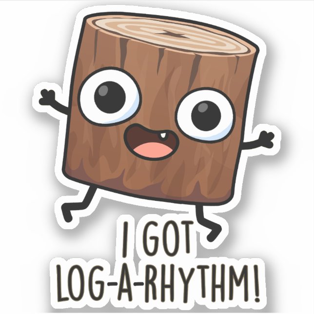 Pegatina Tengo un gol-a-rhythm Funny Wood Pun (Anverso)