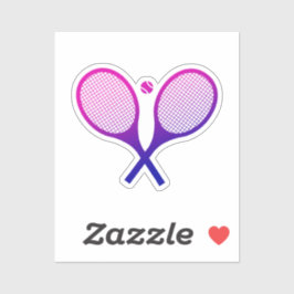 Pegatina Tenis raqueta magenta a ormbre púrpura