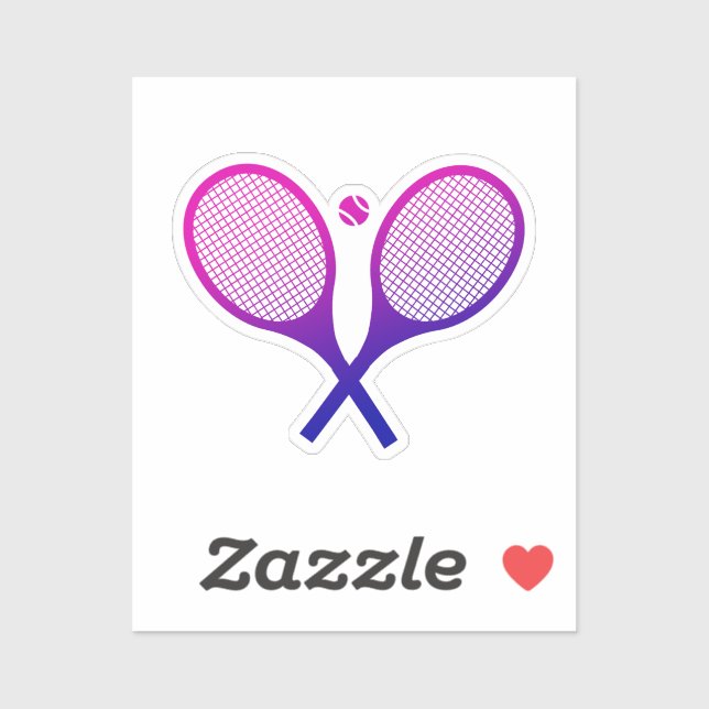 Pegatina Tenis raqueta magenta a ormbre púrpura (Hoja)