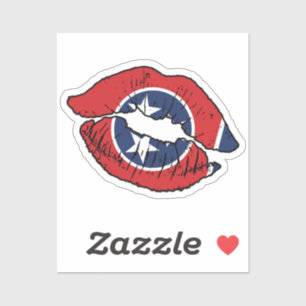 Pegatina Tennessee Tennessean Lipstick Love Flag