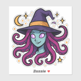 Pegatina Tentacle Hair Witch Halloween Sticker