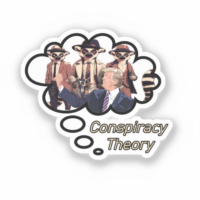 Pegatina Teoría de la conspiración de Lemur (Anverso)