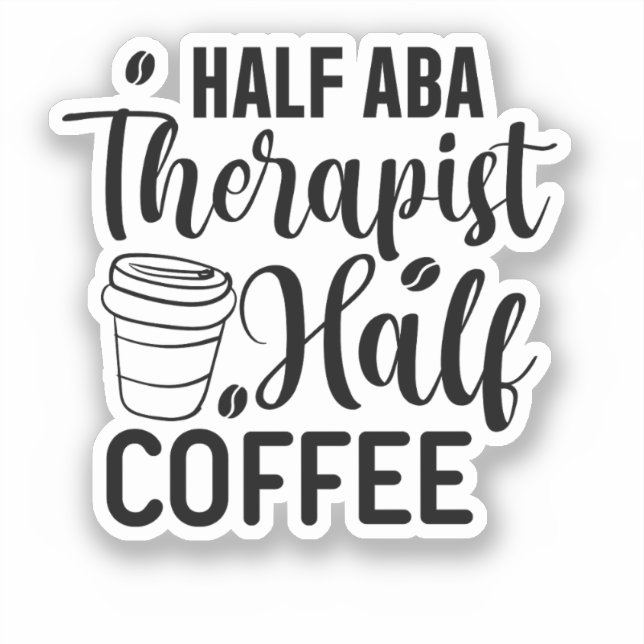 Pegatina Terapia ABA, Amante del café, Terapia del habla, B (Anverso)
