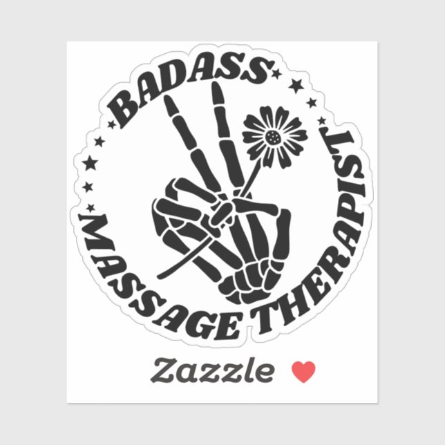 Pegatina Terapia de Masaje de Badass (Hoja)