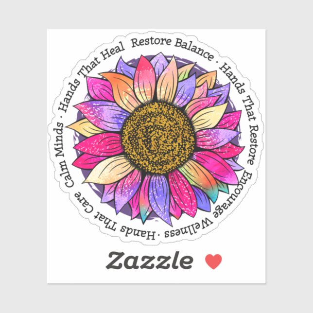 Pegatina Terapia de Masaje, Reiki y Reflexología (Hoja)