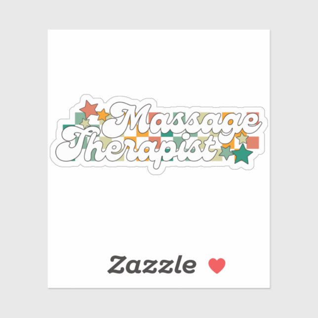 Pegatina Terapia de Masaje Retro (Hoja)