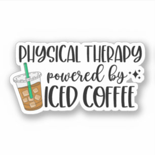 Pegatina Terapia física impulsada por el café helado