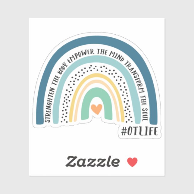 Pegatina Terapia Ocupacional Fortalecer El Cuerpo Arcoiris (Hoja)