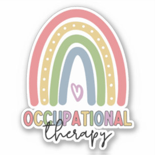 Pegatina Terapia ocupacional frente al arcoiris terapista