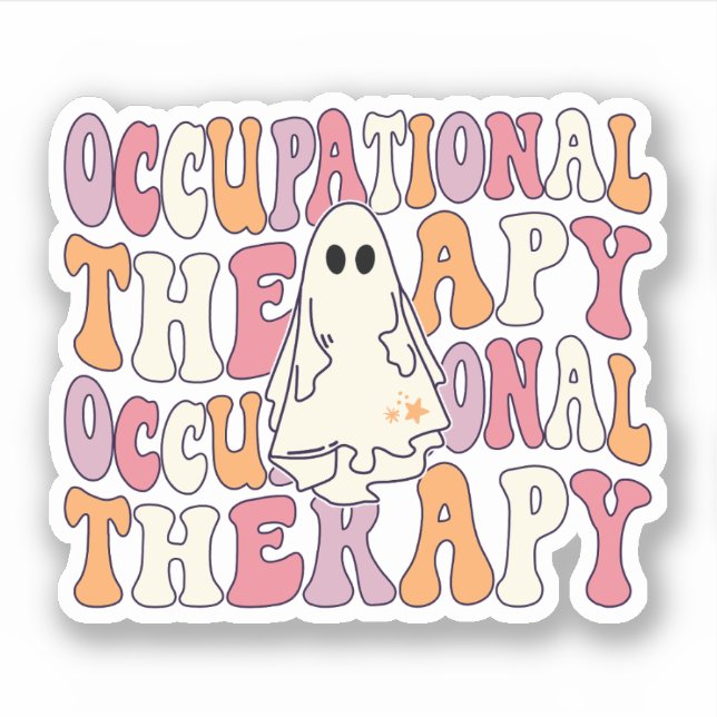 Pegatina Terapia ocupacional Groovy Halloween (Anverso)