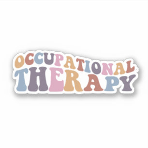 Pegatina Terapia ocupacional Groovy texto