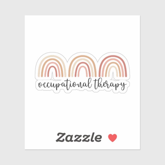 Pegatina Terapia ocupacional reducida al arcoiris (Hoja)