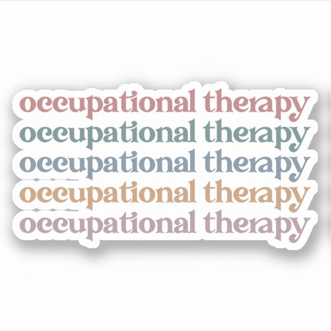 Pegatina Terapia ocupacional Retro a regalos de posgrado pa (Anverso)