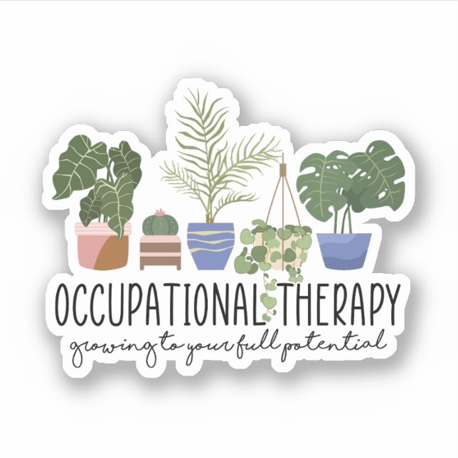 Pegatina Terapia ocupacional, terapeuta ocupacional (Anverso)