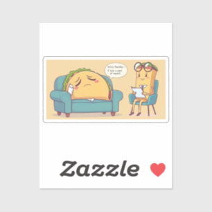 Pegatina Terapia Taco Martes - Comida divertida Personaliza