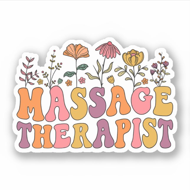 Pegatina Terapia Terapia de Masaje Groovy Masaje Masseuse (Anverso)
