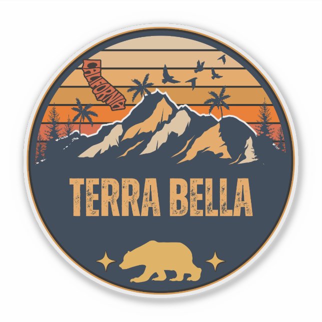 Pegatina Terra Bella, California (Anverso)