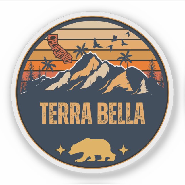 Pegatina Terra Bella, California (Anverso)