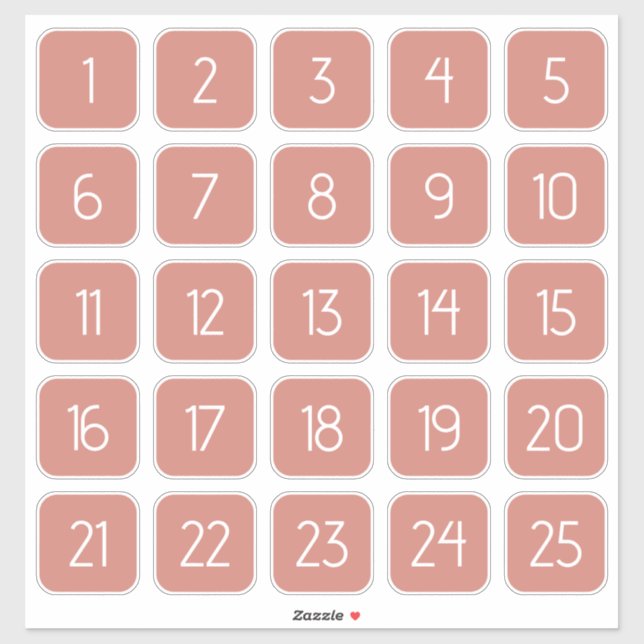 Pegatina Terracotta Customizable Square Number Stickers  (Hoja)