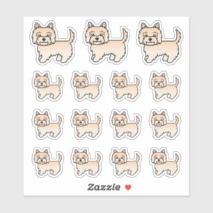 Pegatina Terrier Cairn Crema Perros De Dibujos Animados Lin