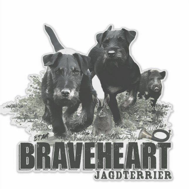 Pegatina Terrier de caza alemán, El Jagdterrier , Arte (Anverso)