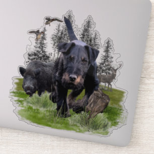 Pegatina Terrier de caza alemán (Jagdterrier)