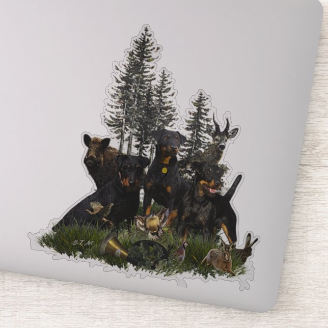 Pegatina Terrier de caza alemán (Jagdterrier) (Detalle)